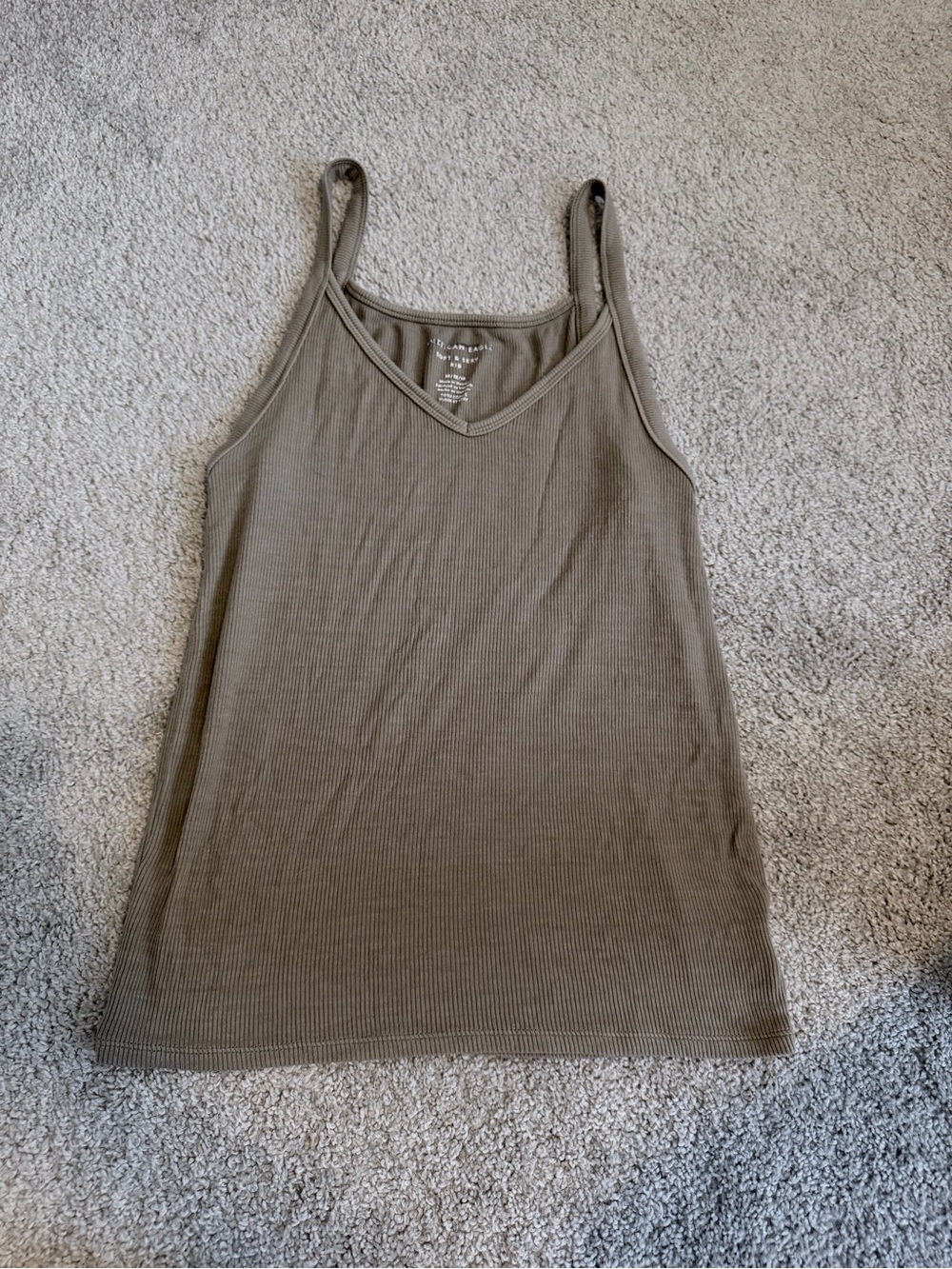 American Eagle Outfitters Ribbed V-Neck Camisole - Taupe